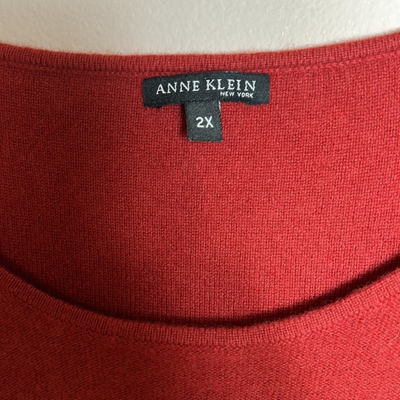 Anne Klein Cashmere Scoop neck Brick Color Sleeveless Sweater size 2X- like new - Picture 5 of 11
